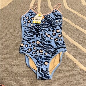 Blue and Pink Kids Swim One Piece